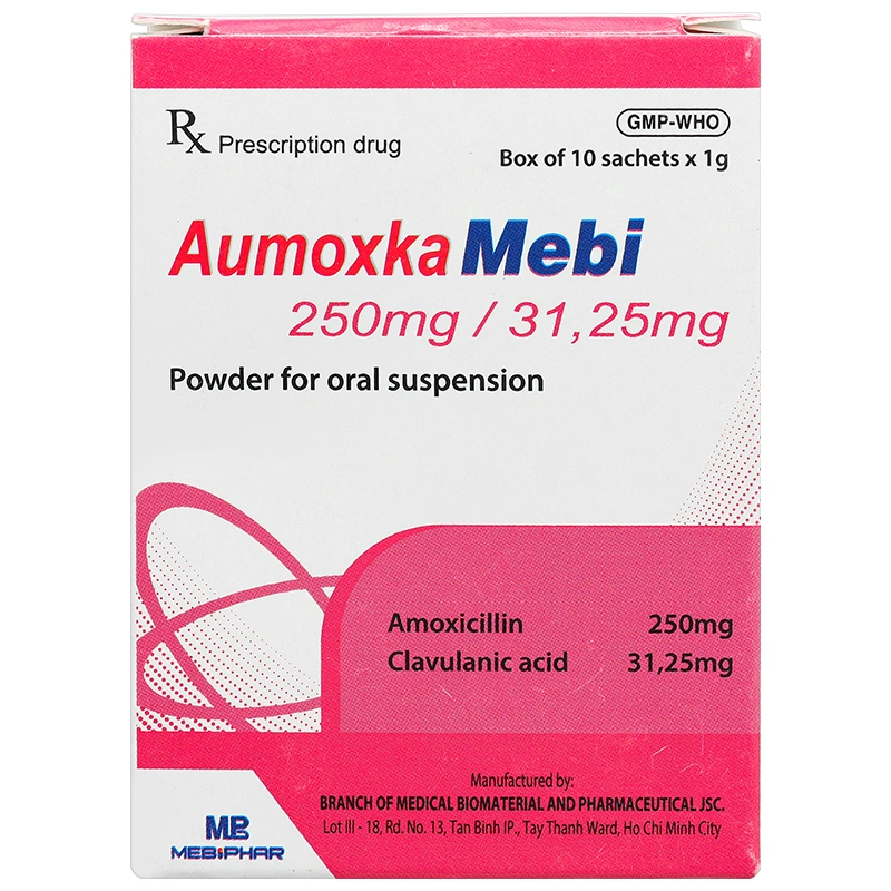 Aumoxka Mebi 250mg/31,25mg điều trị nhiễm khuẩn (10 gói x 1g) - 2